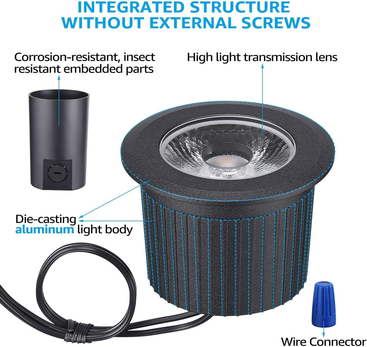 12-Pack 7W LED In-Ground Low Voltage Landscape Lights R61057