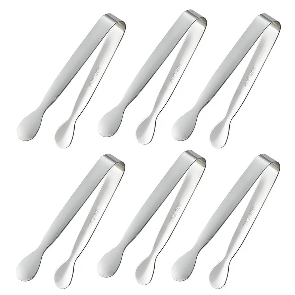 6PCS 4.25Inch Stainless Steel Small Tongs Q83936