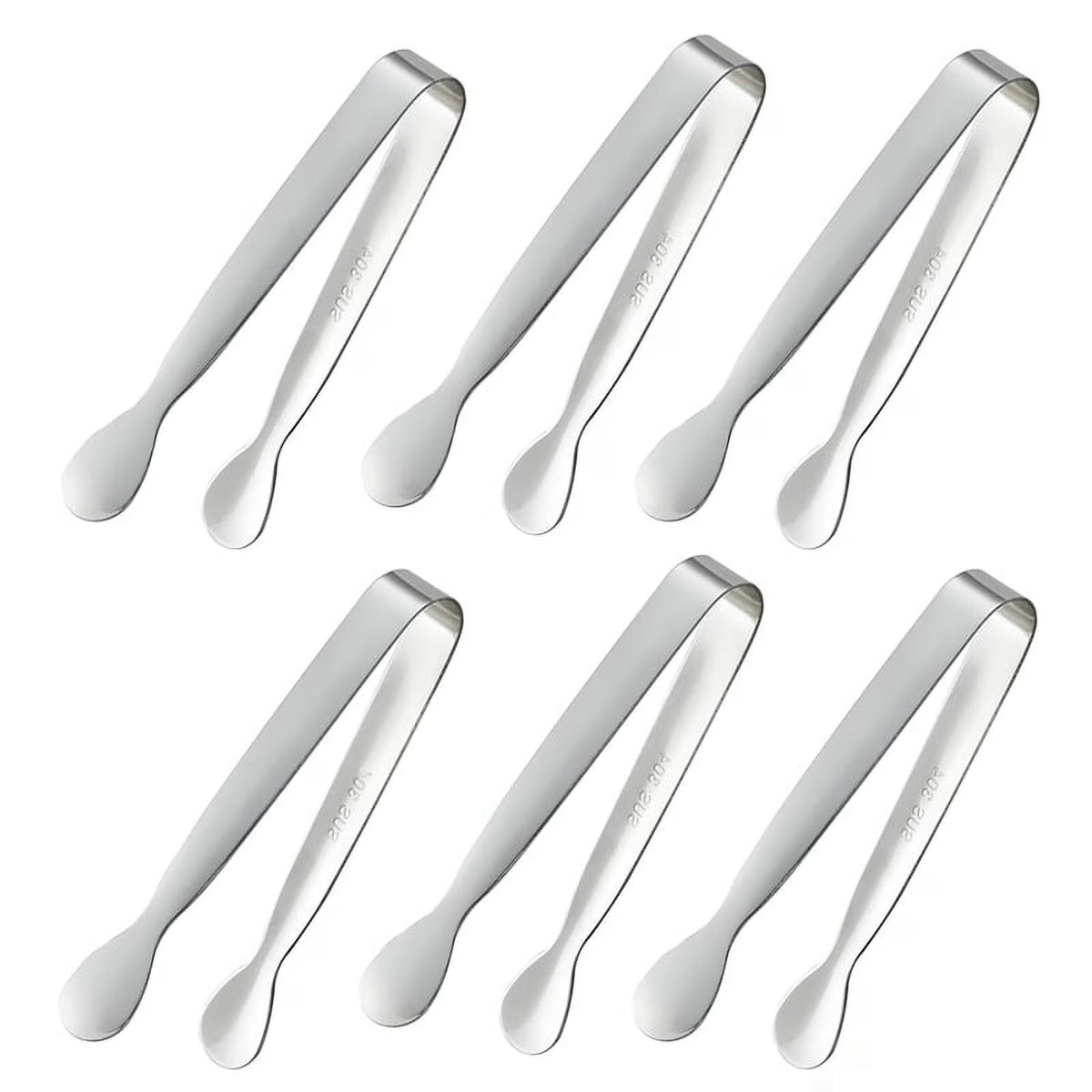 6PCS 4.25Inch Stainless Steel Small Tongs Q83936