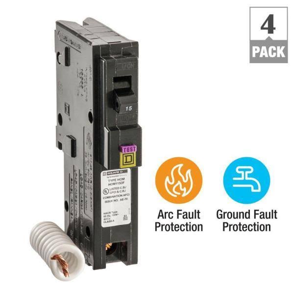 15 Amp Single-Pole Dual Function Circuit Breaker (4-Pack) C761623