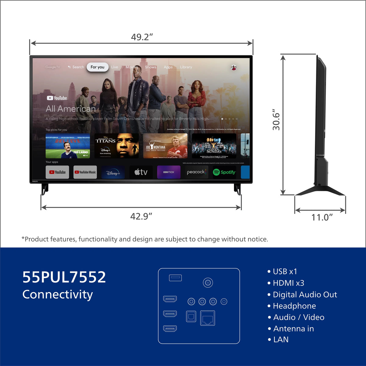 55 Class 4K Ultra HD Google Smart LED TV C563