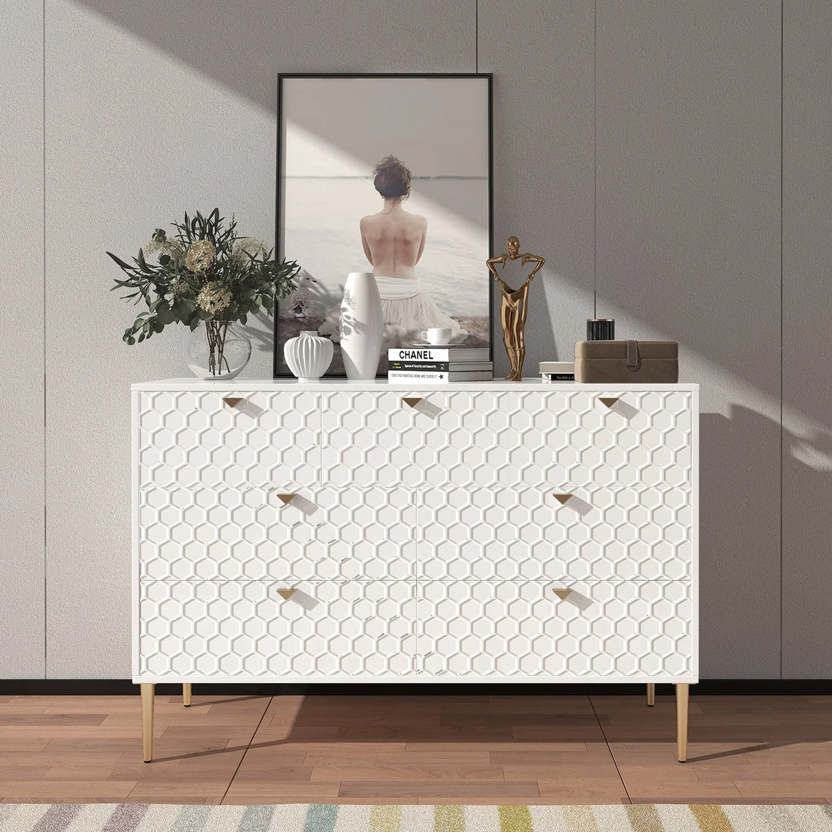 White 7 Drawer Wood Dresser N338362
