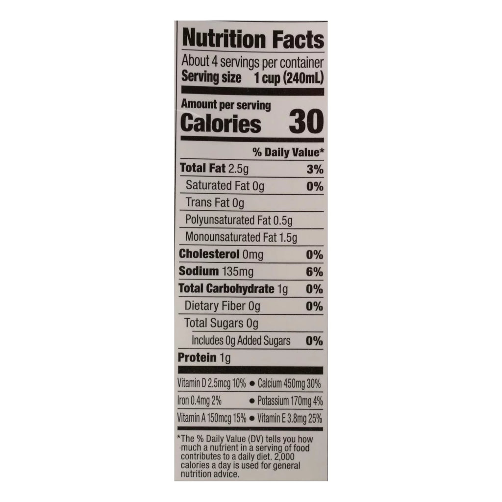 Unsweetened Vanilla Almond Milk - Case of 6 - 32 Fl oz. W36230