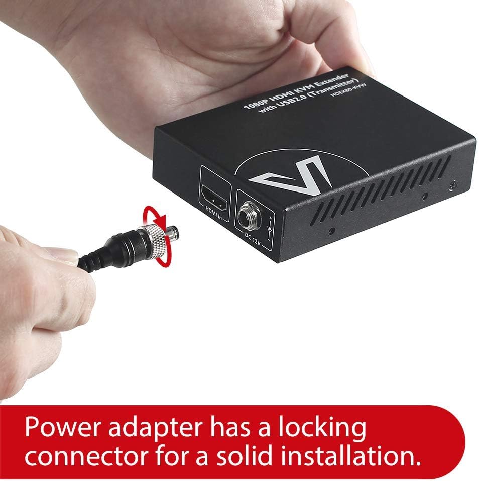 HDMI USB Extender, 1080P 60Hz Over Cat6 up to 80m, 2-Port USB2.0, PoE I1631
