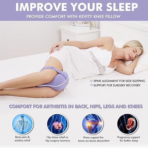 Grey Large Memory Foam Knee Pillow with Washable Cooling Cover K134850