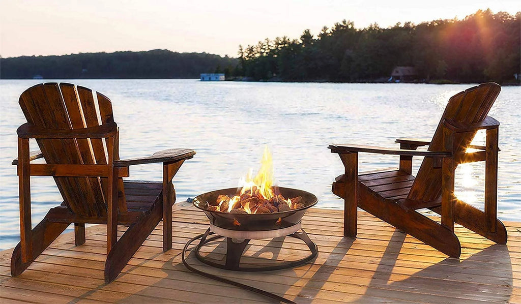 Portable Propane Fire Pit 21-inch 58,000 BTU with Cover & Carry Kit E540