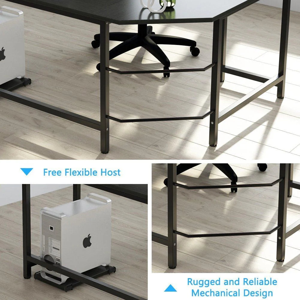 Black L-Shaped Computer Desk G583