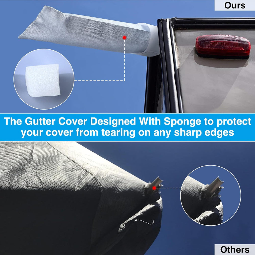 Rip-Stop RV Cover Fits Up to 15’ Long Motorhome with Gutter Covers X578