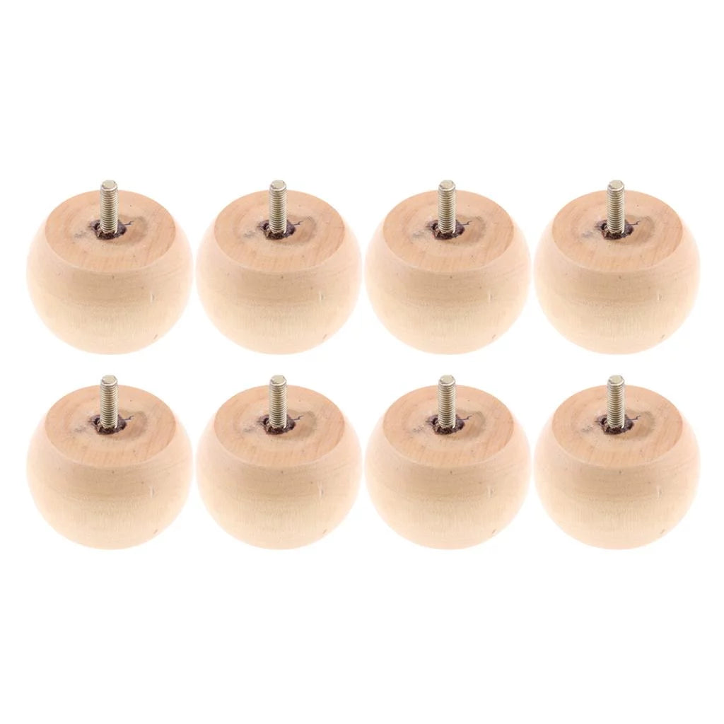 Solid Wood Round Furniture Legs 8 Packs T296857