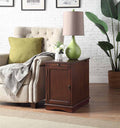 1pc Birch Veneer Side Table with USB Outlet C42101