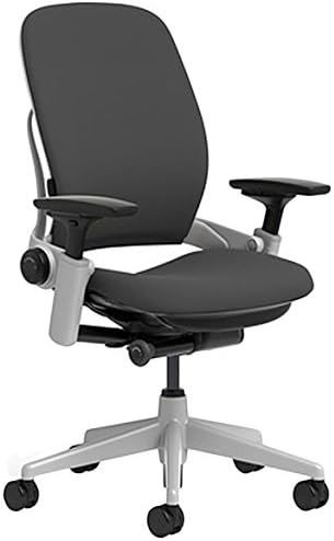 Black Steelcase Leap Chair with Platinum Base & Hard Floor Caster B99357