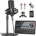 Podcast Equipment Bundle Audio Interface with DJ Mixer Sound Card I57048