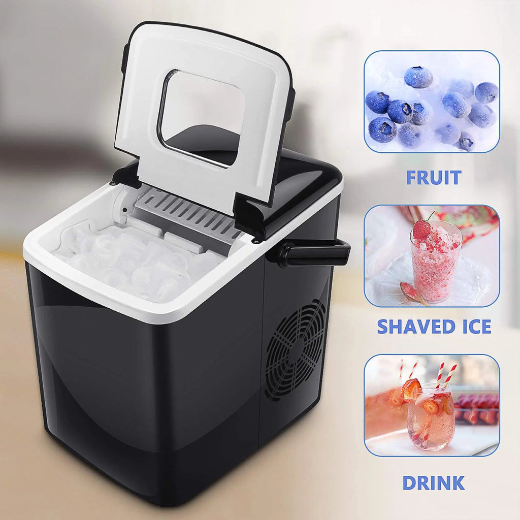 Portable Ice Maker 9 Cubes 26lbs 2 Ice Cube Sizes M2417