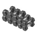 150 lb Hex Rubber Dumbbell Set S4941