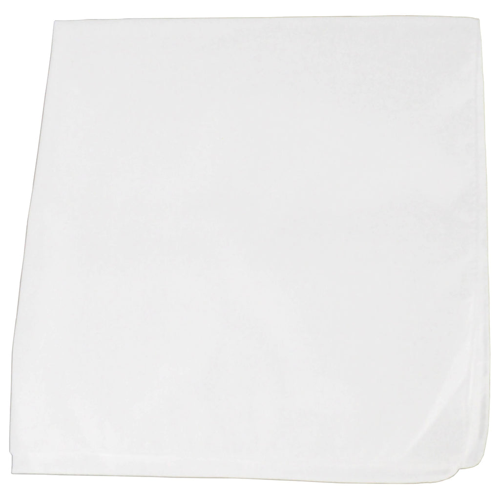 Plain White 100% Polyester Bandana 27 x 27 in 48 Pack O60469