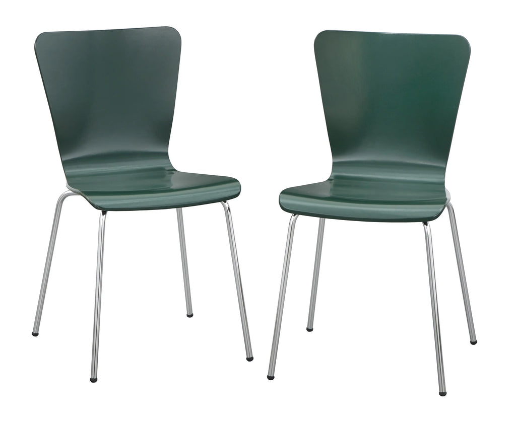 Set of 2 Dark Green Bentwood Dining Chair S58145