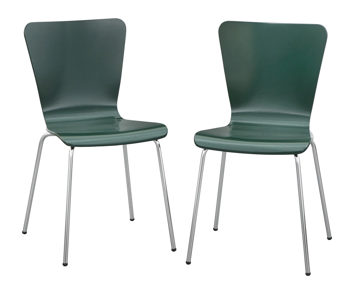 Set of 2 Dark Green Bentwood Dining Chair S58145