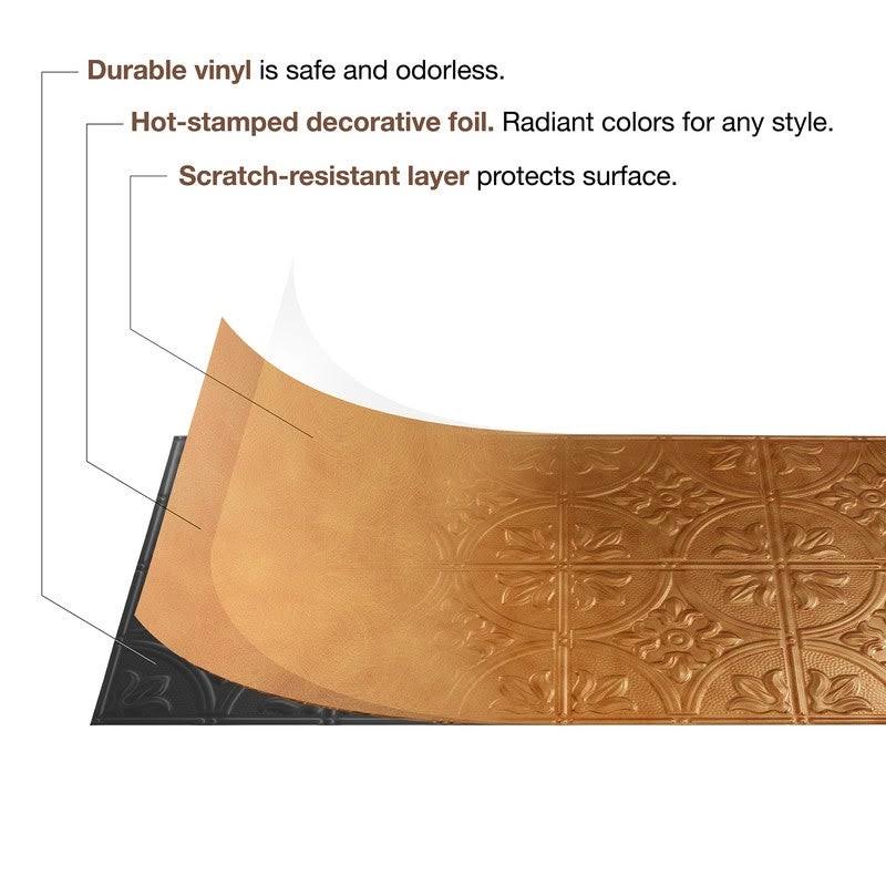 Rosette Decorative Vinyl Glue Up Ceiling Tile in Bermuda Bronze (5 Pack) I18779