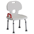 White Bath Seat with Back and Handle P5365