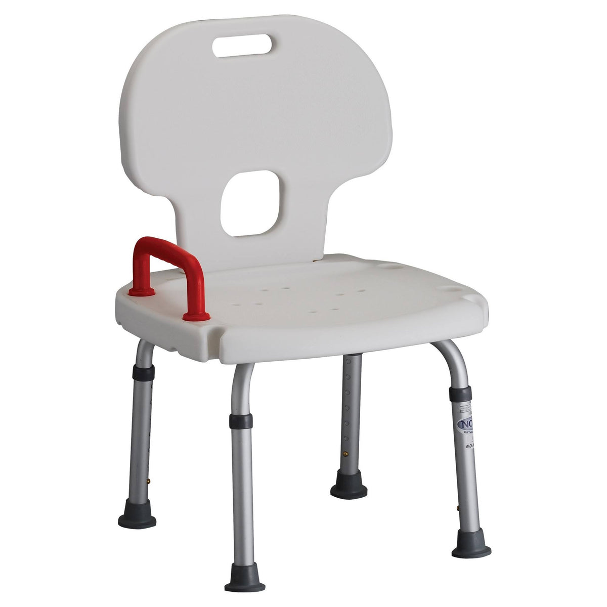 White Bath Seat with Back and Handle P5365