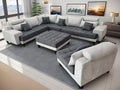 Black Microfiber Fabric Sectional Sofa X143