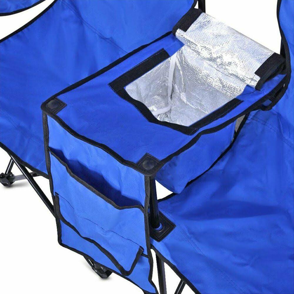 Blue Portable Double Folding Chair with Carry Case P1603