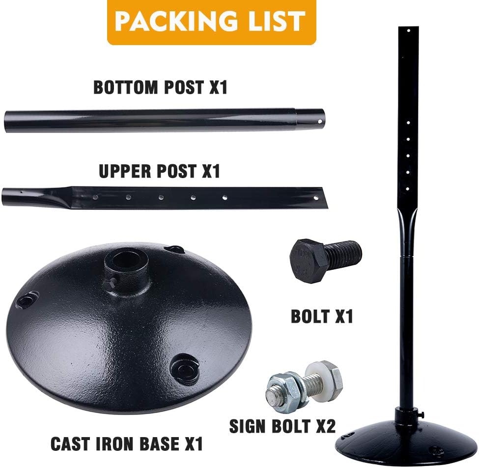 Cast Iron Sign Post and Base Kit with 48 Post and Bolts & Nuts Z61914