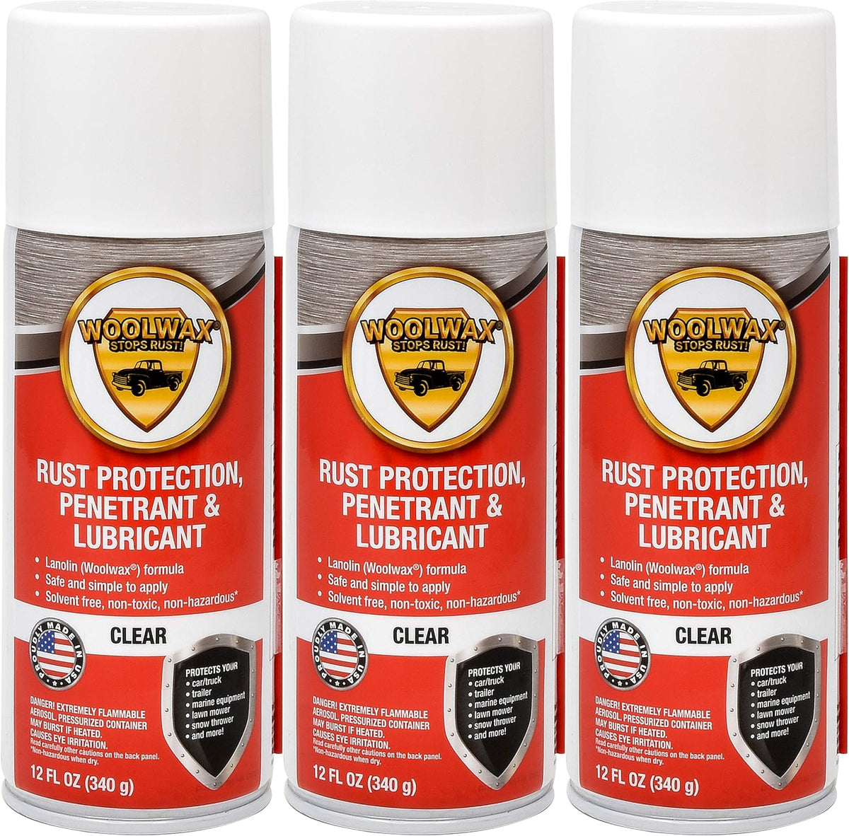 12 Oz 3 Pack Aerosol Spray Can Rust Inhibitor Anti Corrosion Penetrant Lubricant O70348