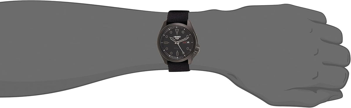 Stainless Steel Automatic Watch with Nylon Strap, Black J45273