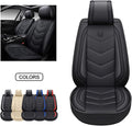 Black Faux Leather Car Seat Covers Full Set D119