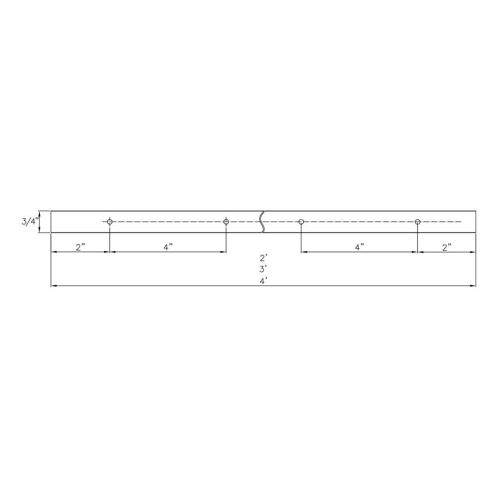 48 in. Double-Cut Profile Universal T-Track with Predrilled Mounting Holes (4-Pack) X9849
