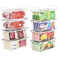 4 Pack Small Stackable Black Freezer Organizer Bins K945