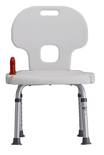 White Bath Seat with Back and Handle P5365