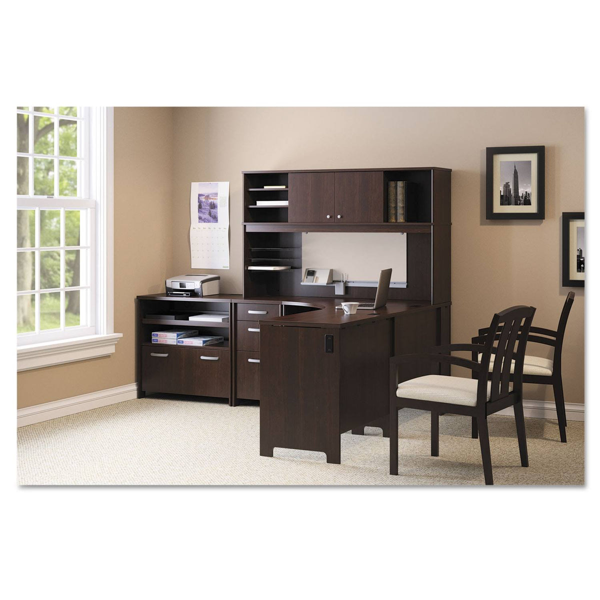 Mocha Cherry 2-Drawer Lateral File Cabinet Q848