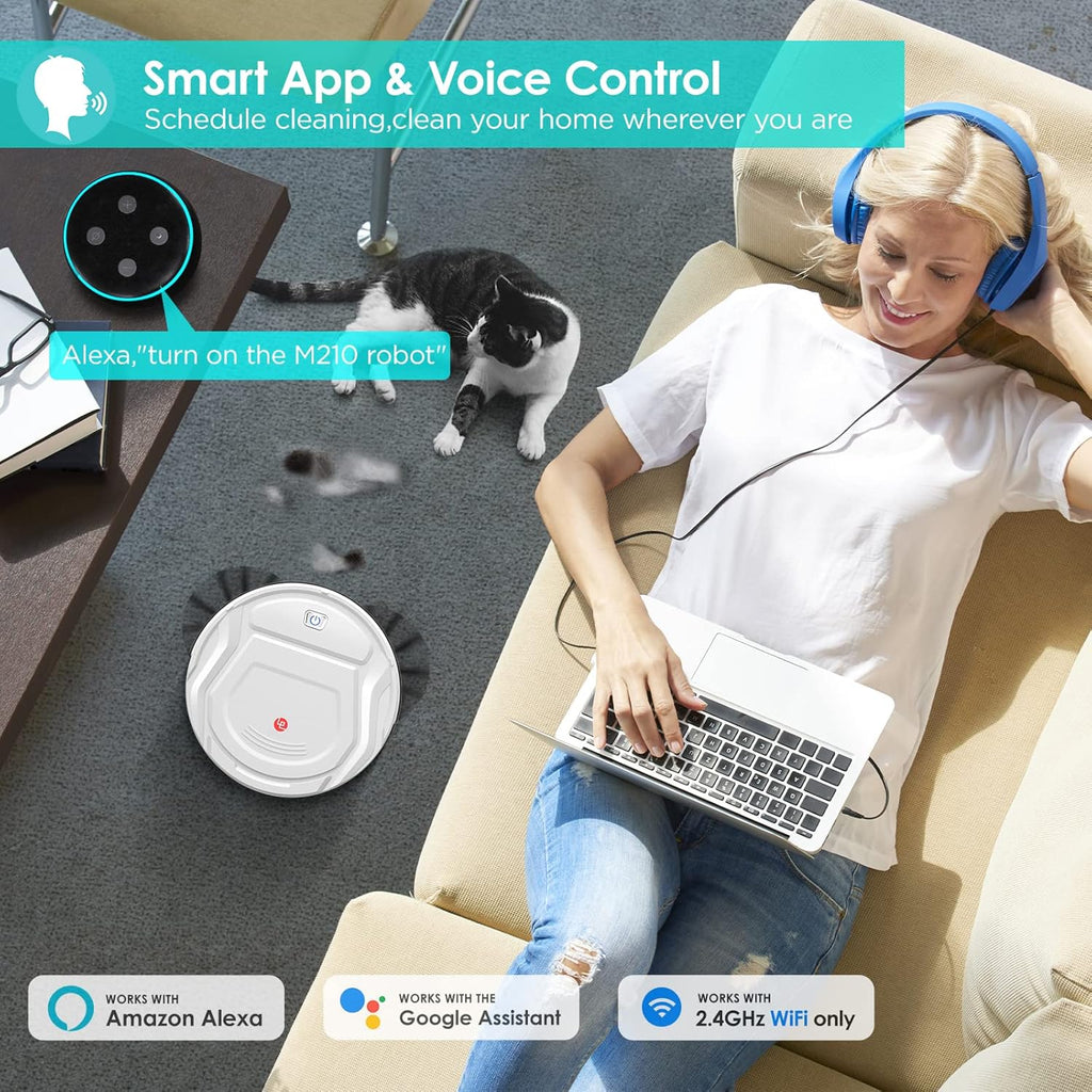 Robot Vacuum Cleaner, 1800Pa Strong Suction, Slim, Quiet, Self-Charging Q152602