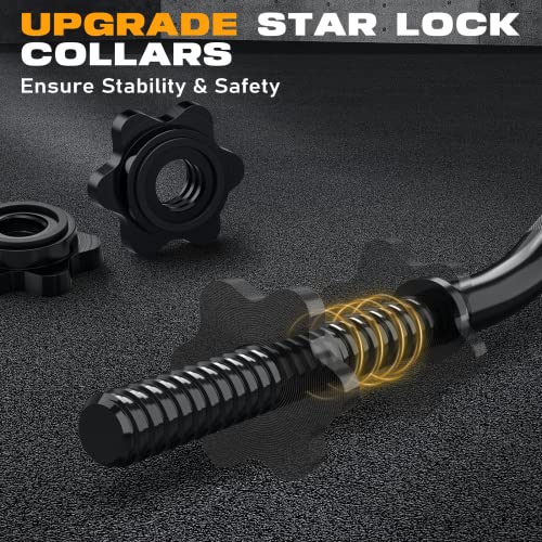 47" EZ Curl Bar Weight Lifting Bar with Star Collars K172