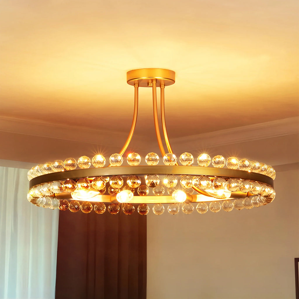 9-Light Dimmable Crystal Chandelier S874