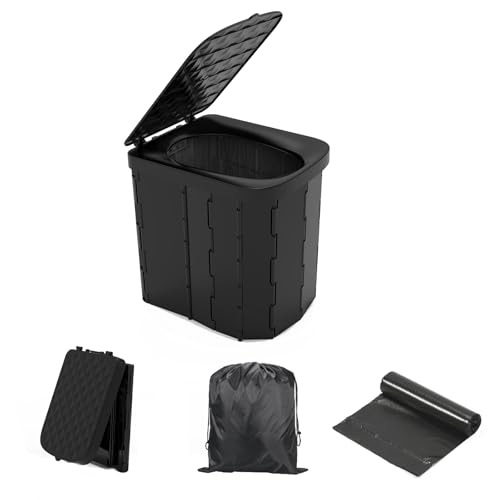 Portable Folding Toilet with Lid L36801