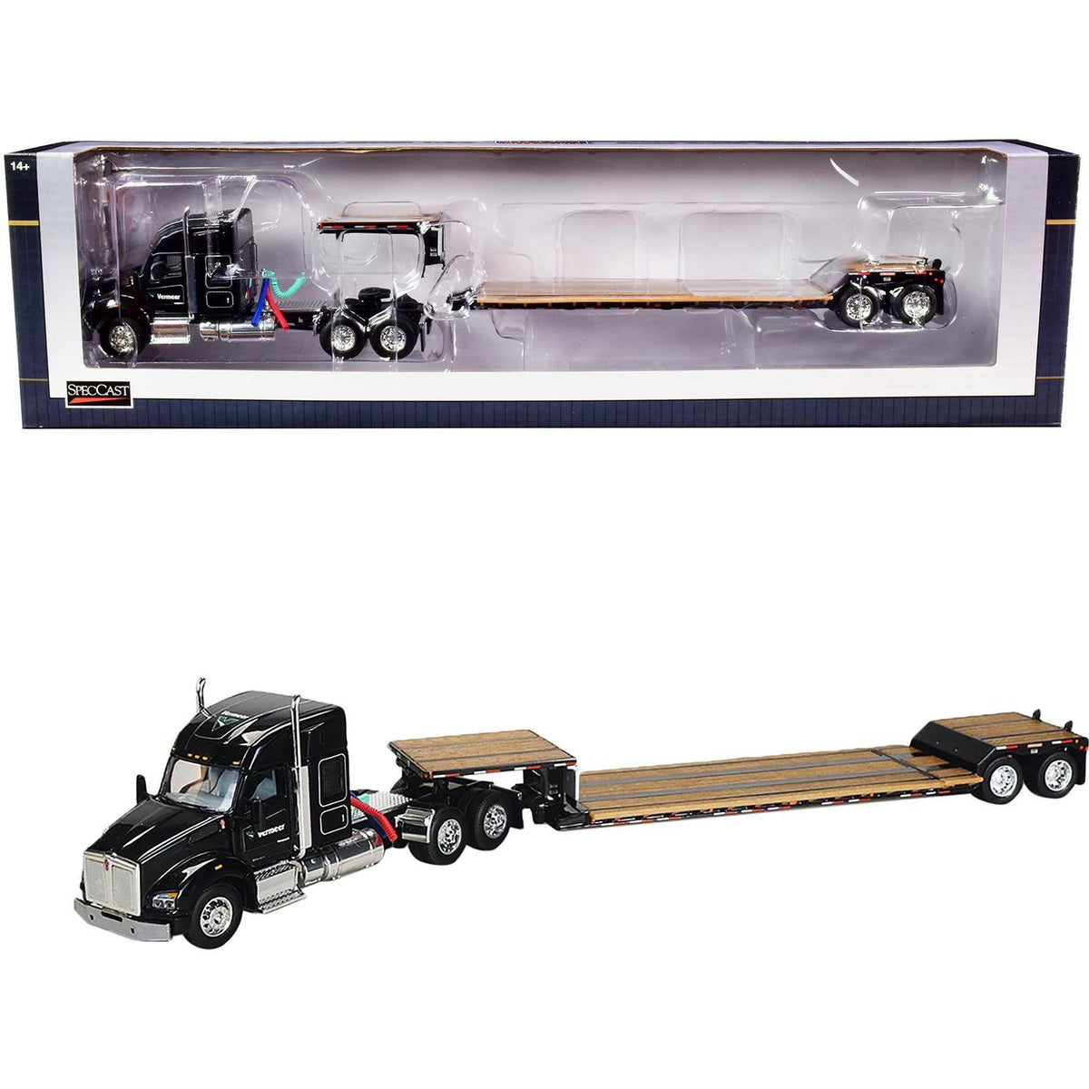 1:64 Diecast Model Tractor Truck with Lowboy Trailer N54123
