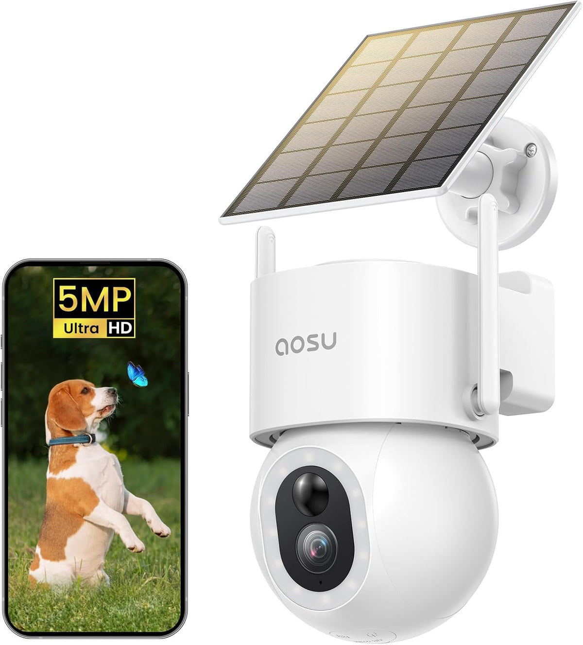 3K/5MP Solar Powered Wireless Security Camera with Color Night Vision G480