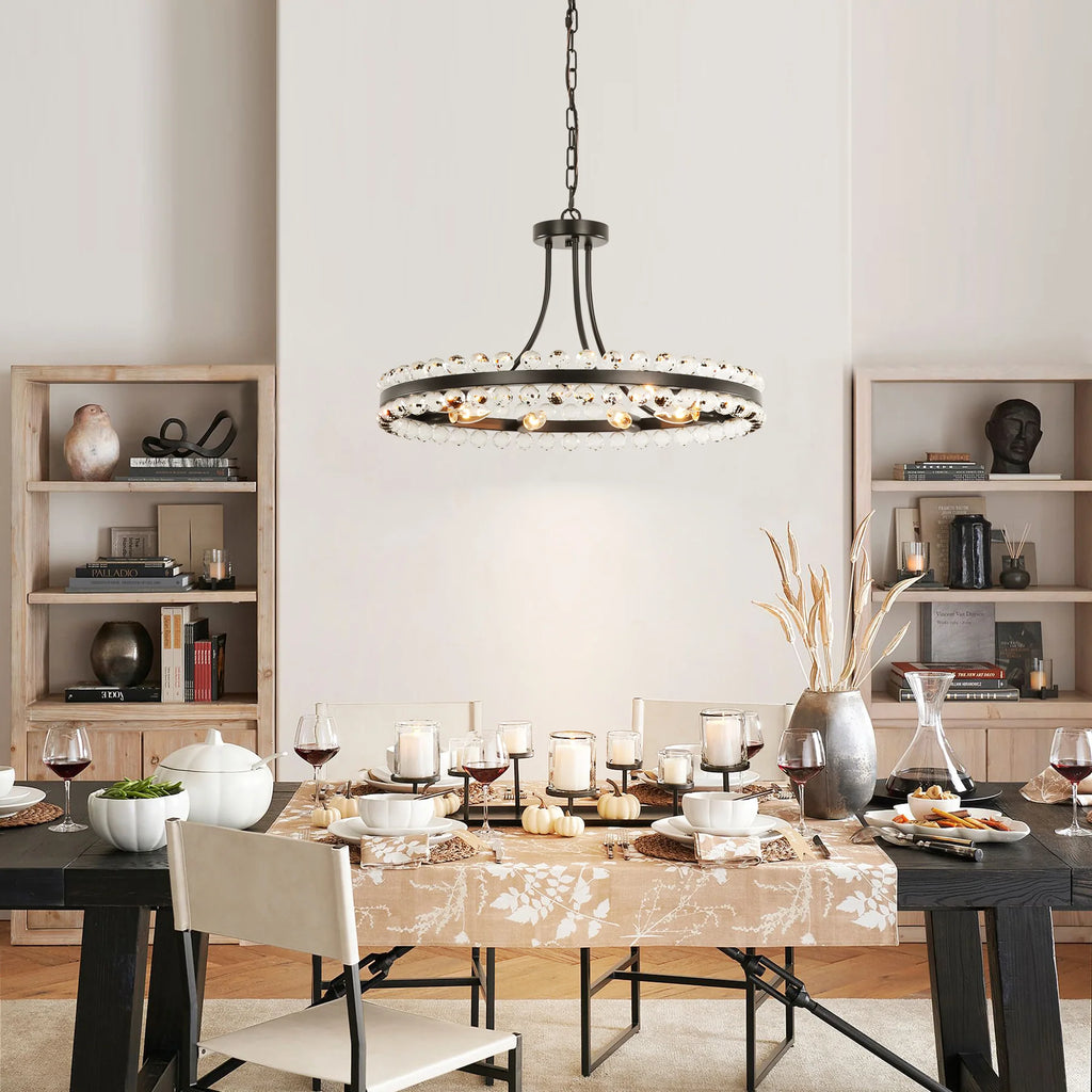 9-Light Dimmable Crystal Chandelier S874