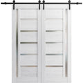 Double Barn Door 36 x 84 inches with Frosted Glass L2743