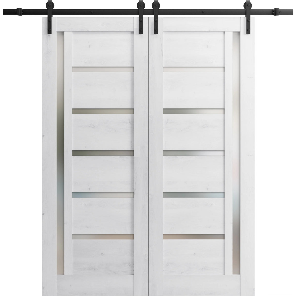 Double Barn Door 36 x 84 inches with Frosted Glass L2743