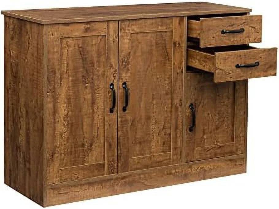 Mid-Century Coffee Cabinet Sideboard Buffet Accent Console Table Oak N3386