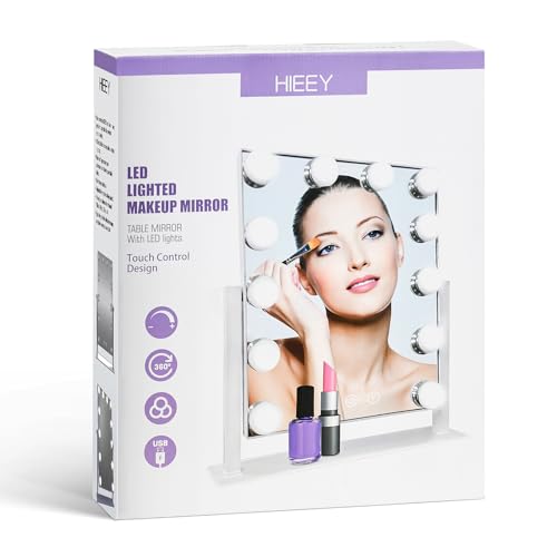 White Hollywood Vanity Mirror with 12 Dimmable Bulbs D88987