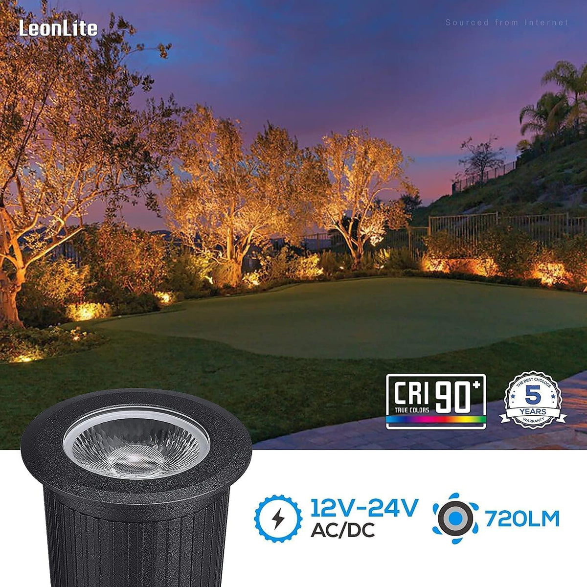 12-Pack 7W LED In-Ground Low Voltage Landscape Lights R61057
