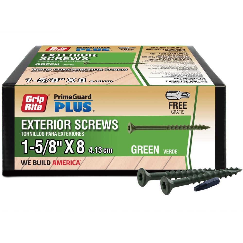 1.625 in. No.8 Star Bugle Head Exterior Deck Screws Green Case of 12 H646948