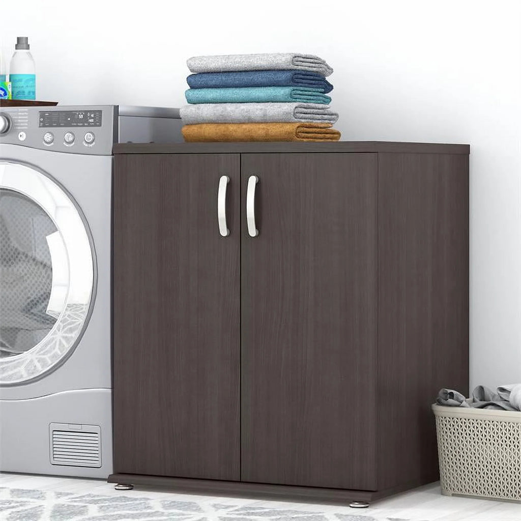 Storm Gray Engineered Wood Cabinet with Doors P3981