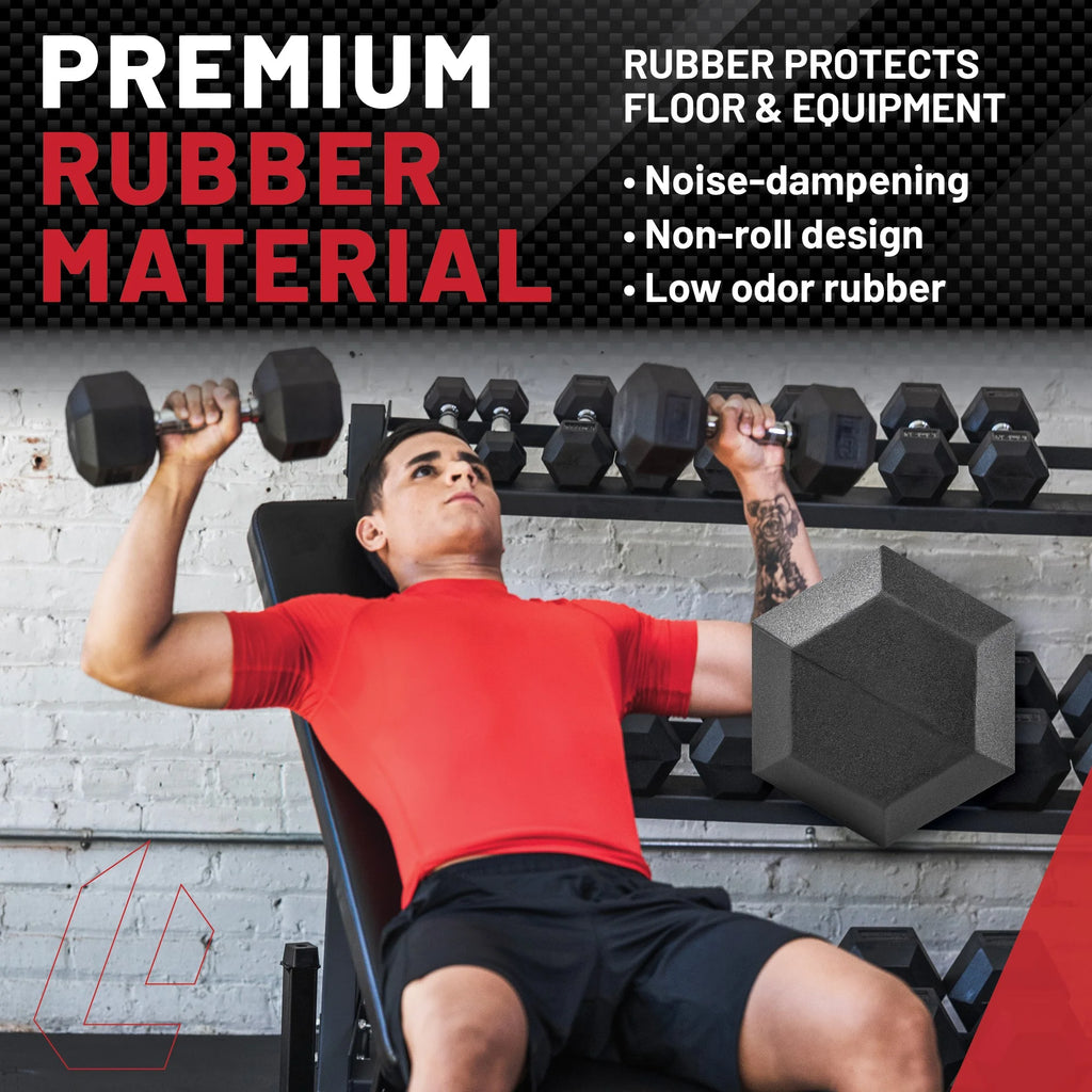 150 lb Hex Rubber Dumbbell Set S4941