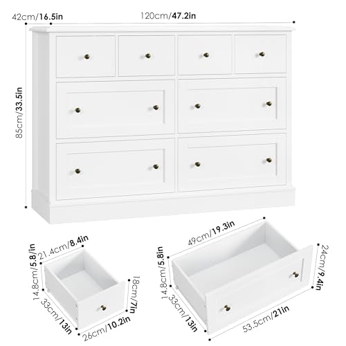 8 Drawer Walnut Wood Dresser R2332